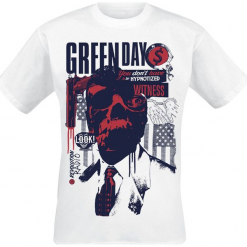 Green Day Patriot Witness T-Shirt biały. Białe koszulki męskie Green Day, xl, bez wzorów, bez kołnierzyka. Za 36,90 zł.