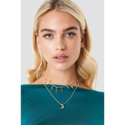 Naszyjniki damskie: NA-KD Accessories Podwójny naszyjnik Lightning Moon – Gold