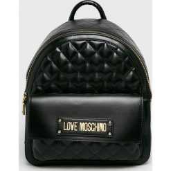 Love Moschino - Plecak. Czarne plecaki damskie Love Moschino, bez wzorów, z materiału. Za 899,90 zł.