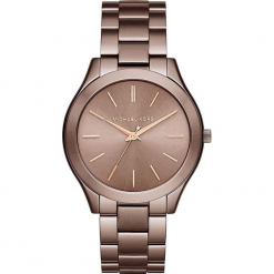 Zegarek kwarcowy "Slim Runway" w kolorze brązowym. Brązowe, analogowe zegarki damskie marki Michael Kors, ze stali. W wyprzedaży za 454,95 zł.