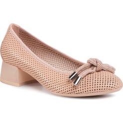 Półbuty HISPANITAS - Soho-V20 HV00341 Cameo. Różowe czółenka damskie Hispanitas, z aplikacjami, ze skóry, bez obcasa, na obcasie. Za 489,00 zł.