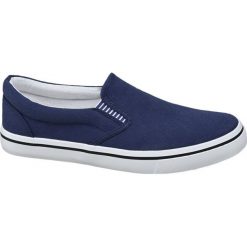Tenisówki męskie Vty granatowe. Niebieskie trampki męskie Vty, bez wzorów, z gumy, sportowe, bez zapięcia. Za 59,90 zł.