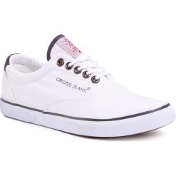Tenisówki CROSS JEANS - FF1R4066C White. Białe półbuty męskie Cross Jeans, na co dzień, bez wzorów, z jeansu, klasyczne, bez zapięcia. Za 109,00 zł.