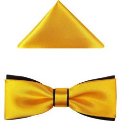 Żółto-czarna mucha męska slim B24. Żółte muszki męskie Modini Moda Męska, na co dzień, bez wzorów, z tkaniny, eleganckie. Za 49,50 zł.