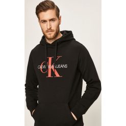 Calvin Klein Jeans - Bluza. Czarne bluzy męskie Calvin Klein Jeans, s, z nadrukiem, z bawełny, z kapturem, bez rękawów, z kapturem. Za 429,90 zł.