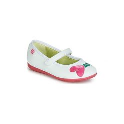 Baleriny Dziecko Agatha Ruiz de la Prada GLOW. Białe baleriny dziewczęce marki Agatha Ruiz de la Prada, bez wzorów, bez obcasa. Za 229,00 zł.