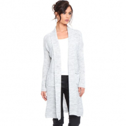 Kardigan "Liliane" w kolorze szarym. Szare kardigany damskie marki Cosy Winter, s, prążkowane. W wyprzedaży za 159,95 zł.