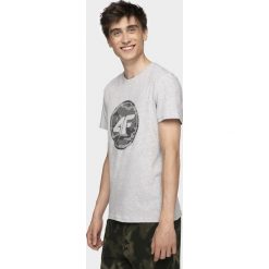 T-shirt męski TSM076 - chłodny jasny szary melanż. Szare koszulki męskie xl, melanż. W wyprzedaży za 29,99 zł.