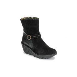 Botki Fly London YOME. Czarne botki damskie Fly London, bez obcasa, bez zapięcia. Za 629,00 zł.