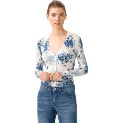 TWINSET Cardigan Niebieski Biały. Niebieskie bluzy damskie Twinset, m, w kwiaty, z bawełny, bez rękawów, bez kaptura. Za 740,95 zł.