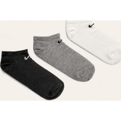 Nike - Stopki (3-pack). Białe skarpetki damskie Nike, z nadrukiem, z elastanu. Za 49,90 zł.
