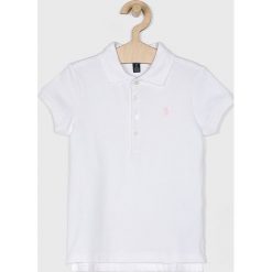 Polo Ralph Lauren - Polo dziecięce 128-176 cm. Białe bluzki dziewczęce Polo Ralph Lauren, bez wzorów, z elastanu, polo, z krótkim rękawem, krótkie, bez kaptura. W wyprzedaży za 129,90 zł.