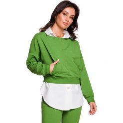 Krótka bluza - limonkowa. Bluzy damskie BE, s, bez wzorów, z elastanu, z krótkim rękawem, długie, bez kaptura. Za 159,00 zł.