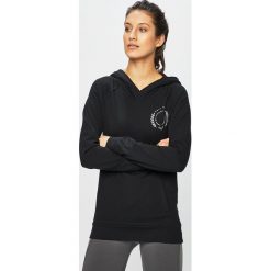 Only Play - Bluza. Czarne bluzy damskie Only Play, s, z nadrukiem, z elastanu, bez rękawów, z kapturem. W wyprzedaży za 79,90 zł.