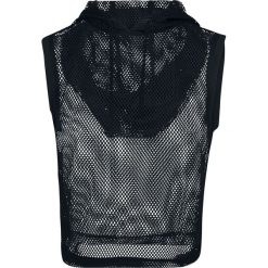 Topy damskie: Urban Classics Ladies Mesh Cropped Hoodie Top damski czarny