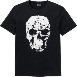 T-shirt Slim Fit bonprix czarny. Czarne koszulki męskie bonprix, s, bez wzorów, z bawełny, z okrągłym kołnierzem. Za 42,99 zł.