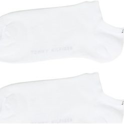 Tommy Hilfiger - Stopki (2-pack). Białe skarpetki męskie TOMMY HILFIGER, bez wzorów, z elastanu. Za 49,90 zł.