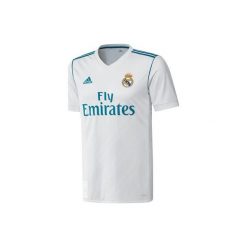 Koszulka krótki rękaw do piłki nożnej Real Madryt. Białe t-shirty męskie marki Adidas, xl, z materiału. Za 249,99 zł.