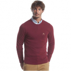 Polo Club C.H.A sweter męski M burgundowy. Czerwone swetry męskie Polo Club C.H..A, m, bez wzorów, z okrągłym kołnierzem, bez kaptura. W wyprzedaży za 191,00 zł.