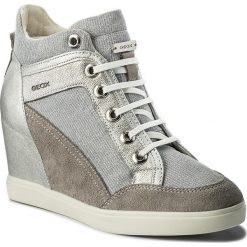 Sneakersy GEOX - D Eleni C D7267C 022EW C1355 Lt Grey/Silver. Szare sneakersy damskie marki Geox, z gumy. W wyprzedaży za 319,00 zł.