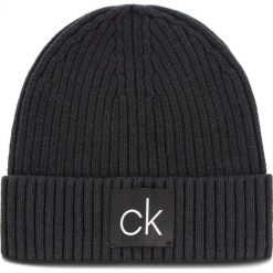 Czapka CALVIN KLEIN - Basic Rib Beanie K50K504096 001. Czarne czapki męskie marki Calvin Klein, bez wzorów, z bawełny. W wyprzedaży za 159,00 zł.