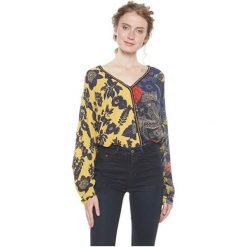 Desigual Damska Bluzka Blus Nuuk Mostaza Ethnic 18Wwbw34 8029 (Rozmiar M). Szare bluzki damskie marki Desigual, m, bez wzorów, bez kołnierzyka, bez rękawów. W wyprzedaży za 160,00 zł.