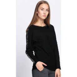 Czarny Sweter Happy Rush. Czarne bez kategorii marki Born2be, xl, z dekoltem w łódkę. Za 74,99 zł.