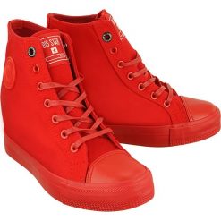 BIG STAR AA274A088 czerwony, trampki, sneakersy damskie. Czerwone koturny damskie BIG STAR. Za 119,00 zł.
