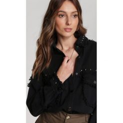 Czarna Koszula Oleseis. Czarne koszule damskie Renee, s, bez wzorów, bez kołnierzyka, bez rękawów. Za 189,99 zł.