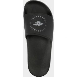 Klapki damskie KLD202 - głęboka czerń. Czarne klapki damskie 4f, bez wzorów, z jersey, bez obcasa. Za 59,99 zł.