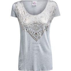 T-shirt DEHA HARMONIC. Szare bluzki damskie Deha, z nadrukiem, z wiskozy, eleganckie, z okrągłym kołnierzem. W wyprzedaży za 81,00 zł.