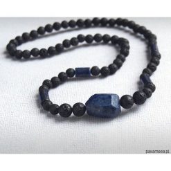 Naszyjniki męskie: LUX. męski naszyjnik :: LAPIS LAZULI & LAWA