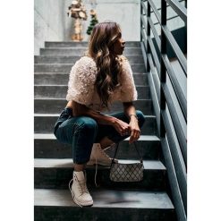Jasnobeżowy Top Maddox. Brązowe bluzki damskie Renee, m, bez wzorów, bez kołnierzyka. Za 79,99 zł.