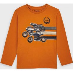 Mayoral - Longsleeve dziecięcy. Białe t-shirty chłopięce Mayoral, z nadrukiem, z bawełny, z długim rękawem. Za 57,90 zł.