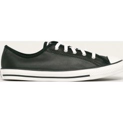 Converse - Tenisówki skórzane. Czarne trampki i tenisówki damskie Converse, bez wzorów, ze skóry, na sznurówki. Za 329,90 zł.