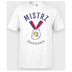 Koszulka Mistrz Śniadania. T-shirty chłopięce MegaKoszulki, bez wzorów, z bawełny, bez rękawów. Za 49,90 zł.