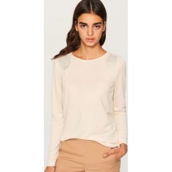 Koszulka z dżetami - Beżowy. Brązowe t-shirty damskie Reserved, l. Za 49,99 zł.