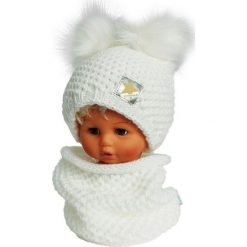 Czapka dziecięca z kominkiem CZ+K 173E biała r. 48-50. Białe czapeczki niemowlęce Proman. Za 62,96 zł.