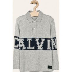 Calvin Klein Jeans - Longsleeve dziecięcy 116-176 cm. Szare t-shirty chłopięce Calvin Klein Jeans, z nadrukiem, z bawełny, z długim rękawem. W wyprzedaży za 219,90 zł.