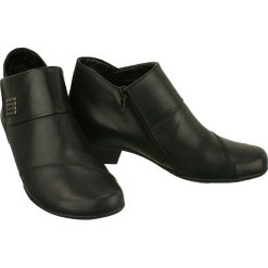 RIEKER REMONTE D7389-01, botki damskie. Botki damskie Rieker Remonte, ze skóry, bez obcasa, na zamek. W wyprzedaży za 128,00 zł.