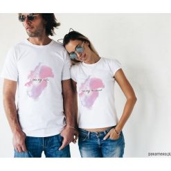 Koszulki dla par - i love my wife / husband. Szare t-shirty damskie Pakamera, m, z napisami. Za 109,00 zł.