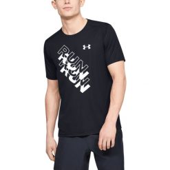 Under Armour International Run Day GX Koszulka Czarny. Czarne podkoszulki męskie Under Armour, l, z nadrukiem, z poliesteru, z krótkim rękawem. Za 171,95 zł.