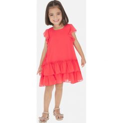 Mayoral - Sukienka dziecięca 92-134 cm. Niebieskie sukienki dziewczęce Mayoral, bez wzorów, z bawełny, z krótkim rękawem, krótkie, mini, rozkloszowane. Za 161,90 zł.