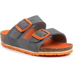 Klapki BIRKENSTOCK - Arizona Kids 1015644 Desert Soil Vibrant Grey. Szare sandały chłopięce Birkenstock, ze skóry ekologicznej, bez zapięcia. Za 189,00 zł.
