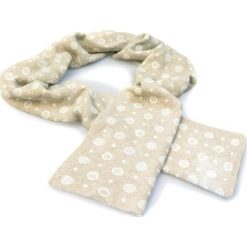 Wełniany beżowy szalik męski z domieszką kaszmiru W3. Brązowe szaliki męskie Adam Collection - Krawaty i dodatki, bez wzorów, z wiskozy. Za 110,00 zł.