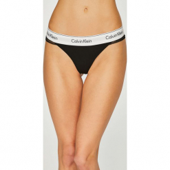 Calvin Klein Underwear - Stringi. Brązowe stringi Calvin Klein Underwear, l, z bawełny. Za 99,90 zł.