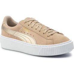 Sneakersy PUMA - Suede Platform Bubble Wn's 364594 Safari/Safari. Brązowe półbuty damskie Puma, bez wzorów, z zamszu, bez obcasa, na płaskiej podeszwie, bez zapięcia. W wyprzedaży za 199,99 zł.