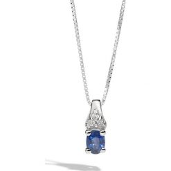 Naszyjnik - złoto 750, Brylant 0,02ct,szafir. Żółte naszyjniki męskie z szafirem, złote. Za 3390,00 zł.