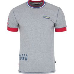T-shirt Napapijri. Szare t-shirty męskie Napapijri, m, z aplikacjami, z włoskim kołnierzykiem. Za 329,00 zł.