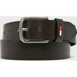 Tommy Jeans - Pasek skórzany. Czarne paski męskie marki Tommy Jeans, w paski, z jeansu. Za 179,90 zł.